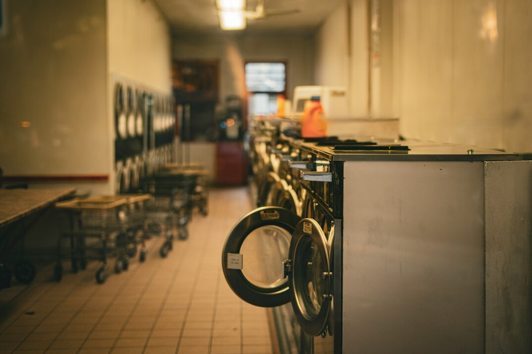 Equipment racks with cables in a machine room